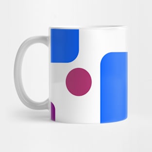 Retro Abstract Dream Space Magenta Blue Black on White Mug